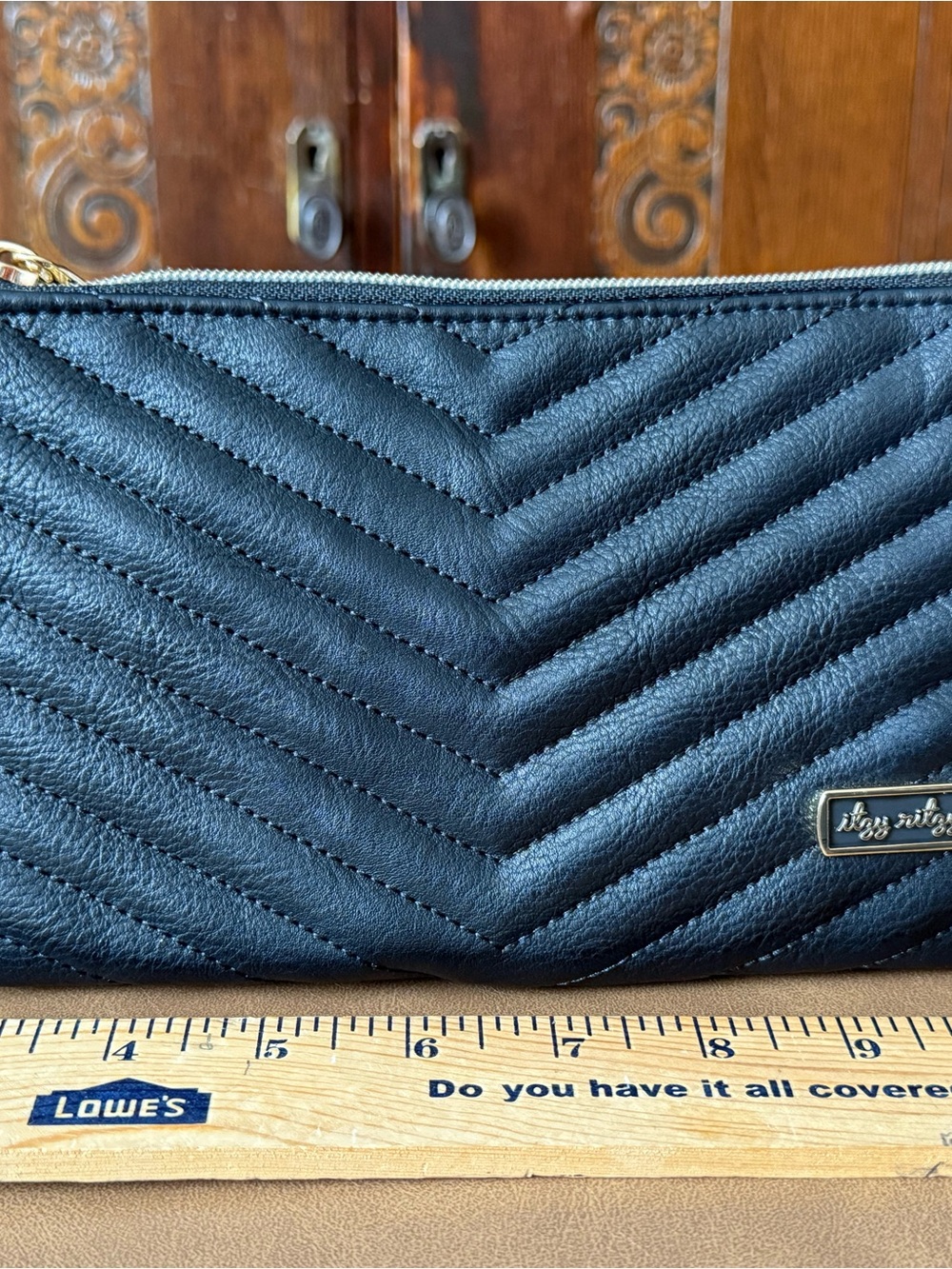 Itzy Ritzy Black Quilted Wristlet